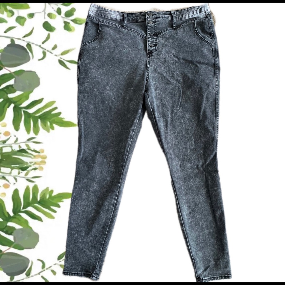 Wild Fable Jeans| Button Front Jeans| Acid Wash Jeans| Dark Denim Jeans